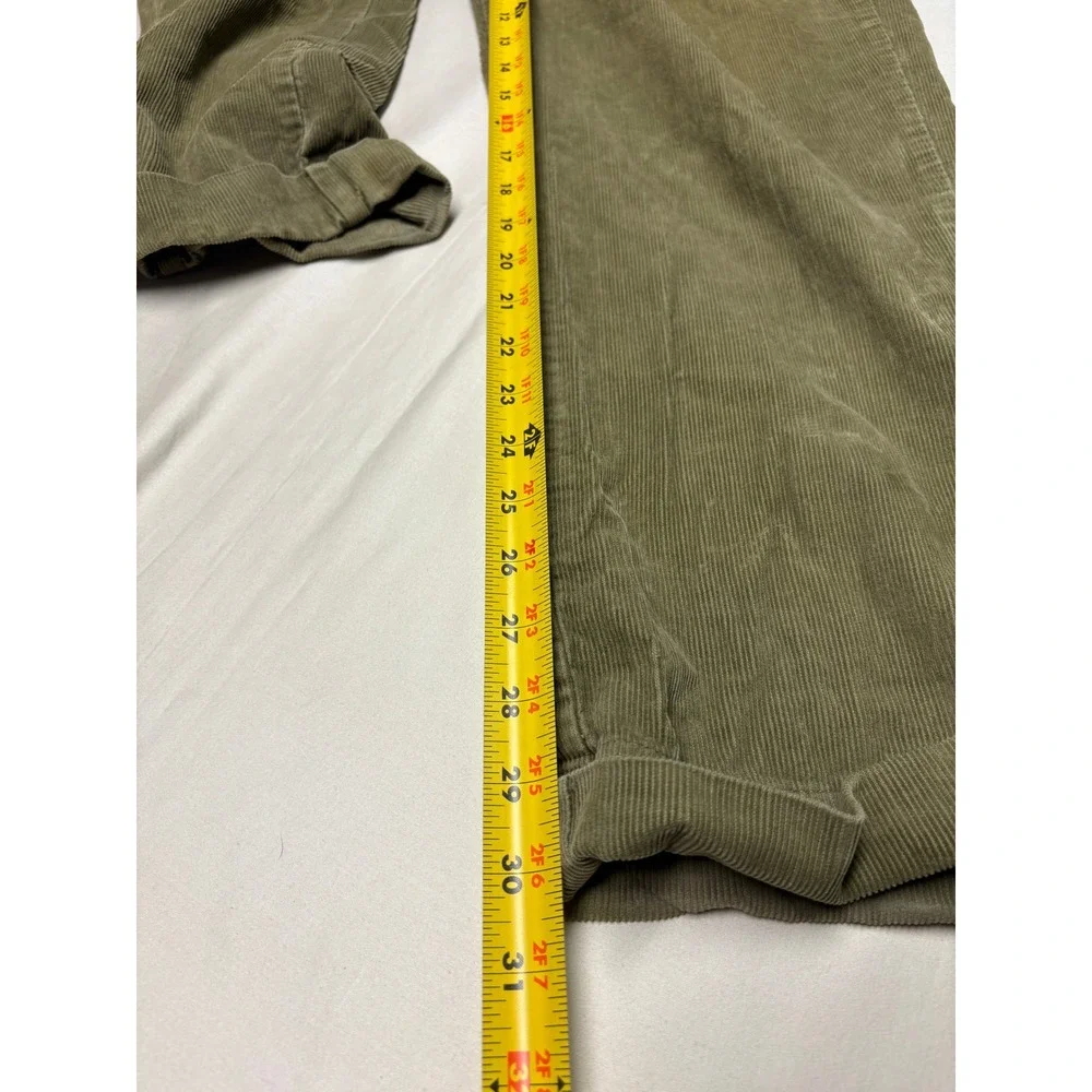 VTG Polo Ralph Lauren Hammond Pant Mens 34x30 Olive Green Corduroy Pleated